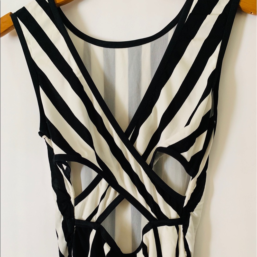 Tracy Reese Black & White Striped  Dress like new